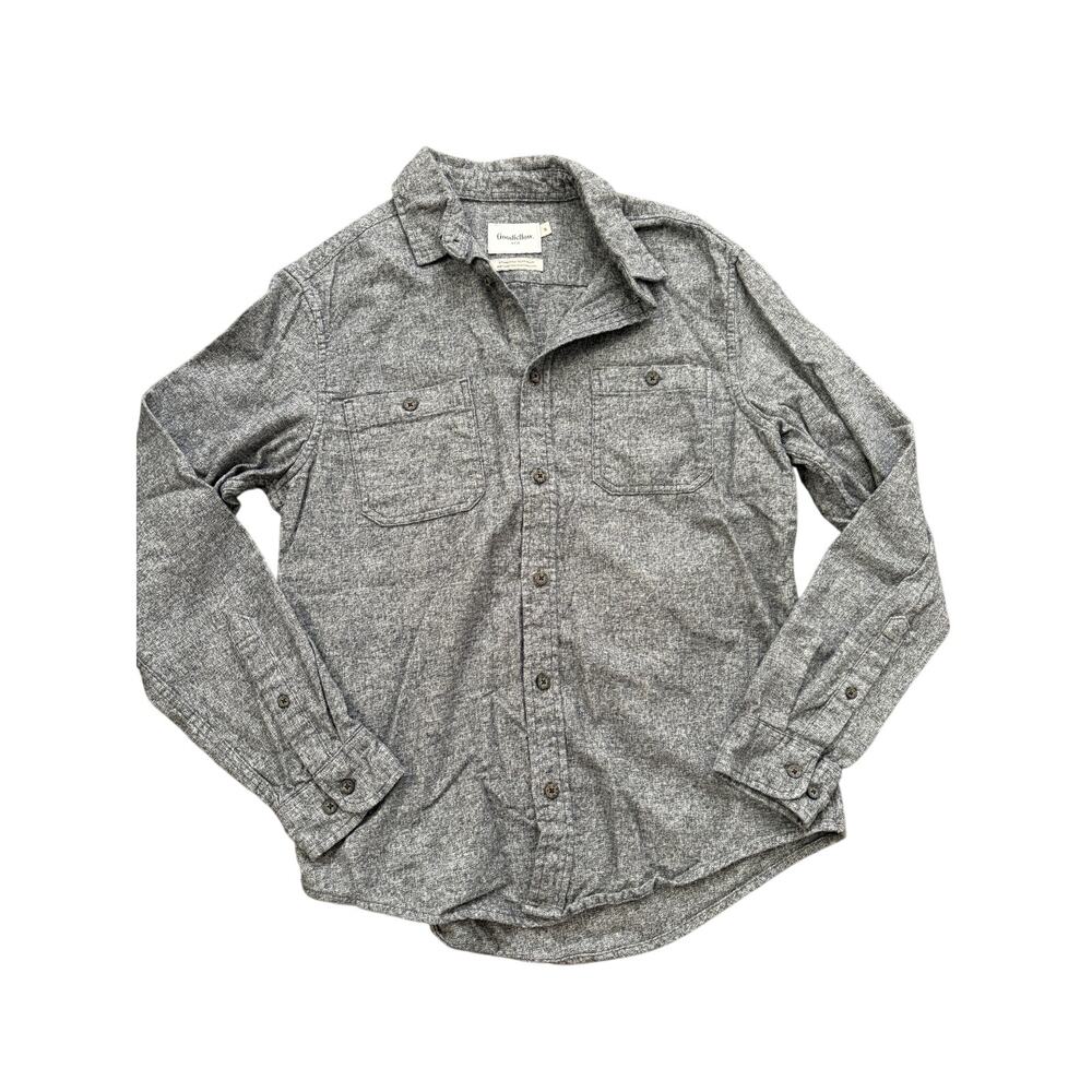 Goodfellow Dark Gray Flannel Button-Down Shirt Men’s Size SMALL